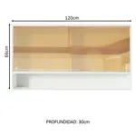 Alacena Madesa Glamy 2 Puertas Corredizas De Vidrio 120 Cm