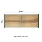 Alacena Cocina Madesa Puertas Corredizas De Vidrio 120 Cm