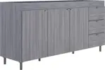 Bajo Mesada 4002 - 160x80x47cm, 3 Puertas, 3 Cajones, Melamina, Jacarandá