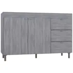 Bajo Mesada 4030 - 120x80x47cm, 2 Puertas, 3 Cajones, Melamina, Jacarandá