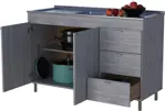 Bajo Mesada 4030 - 120x80x47cm, 2 Puertas, 3 Cajones, Melamina, Jacarandá