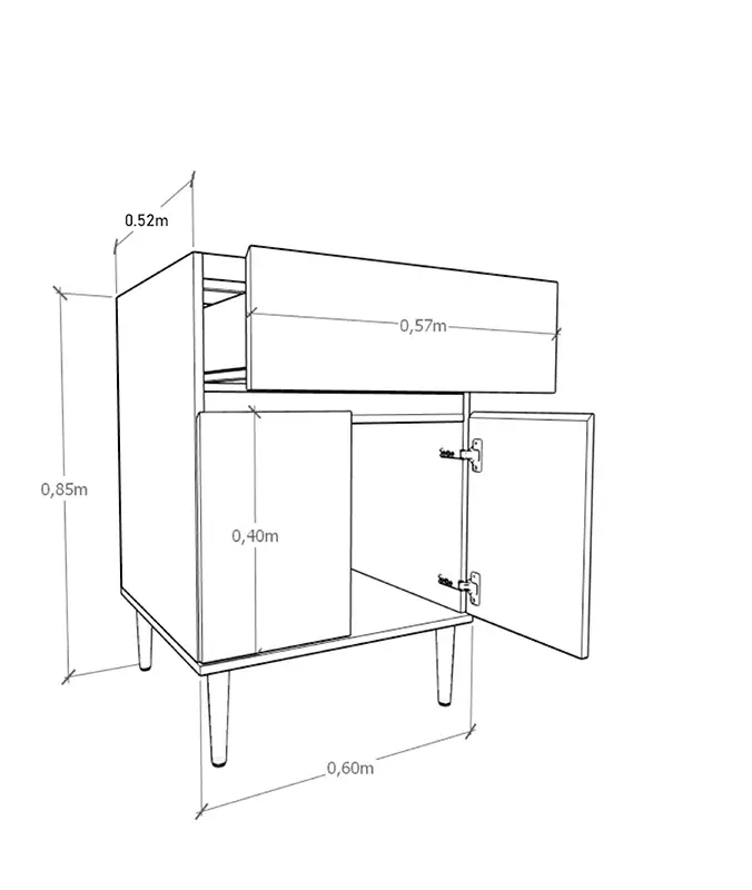 BAJOMESADA 0.60 2PTAS 85002 BL TABLES