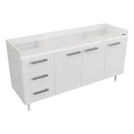 Bajo Mesada 1.60 Express Blanco Melamina S/Bacha