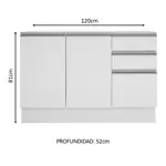 Bajo Mesada Madesa Glamy Mueble Cocina 2 Puertas 3 Cajones