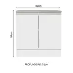 Mueble De Cocina Bajo Mesada Glamy Madesa 2 Puertas 80x84x52