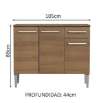 Mueble De Cocina Bajo Mesada Madesa Emilly Con Mesada