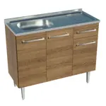 Bajo Mesada Con Bacha Madesa Emilly 3 Puertas 1 Cajón 105 Cm