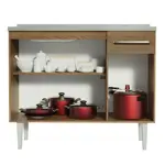 Bajo Mesada Con Bacha Madesa Emilly 3 Puertas 1 Cajón 105 Cm