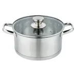 Batería Cocina 7 Piezas Acero Inoxidable Triple Fondo Tapa Vidrio