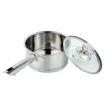 Batería Cocina 7 Piezas Acero Inoxidable Triple Fondo Tapa Vidrio