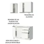 Combo de Cocina Alacena + Bajo Mesada + Bacha Madesa Glamy 120cm