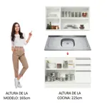 Combo de Cocina Alacena + Bajo Mesada + Bacha Madesa Glamy 120cm