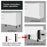 Combo de Cocina Alacena + Bajo Mesada + Bacha Madesa Glamy 120cm