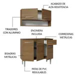 Combo De Cocina Emilly Bajo Mesada Con Mesada Y Alacena Con Especiero / Nicho 105 Cm Cocina
