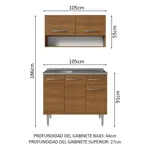 Combo de Cocina Bajo Mesada Con Bacha + Alacena Madesa Emilly 