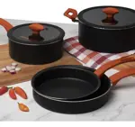 Set 2 Sartenes Y 2 Cacerolas Con Tapa Marmicoc Trend2 Negro