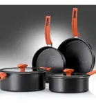 Set 2 Sartenes Y 2 Cacerolas Con Tapa Marmicoc Trend2 Negro