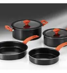 Set 2 Sartenes Y 2 Cacerolas Con Tapa Marmicoc Trend2 Negro