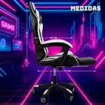 Silla Gamer C/apoyapiés Novohome Ergonómica Cuero Sintético