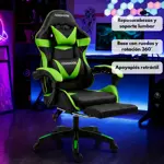 Silla Gamer C/apoyapiés Novohome Ergonómica Cuero Sintético
