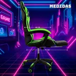 Silla Gamer C/apoyapiés Novohome Ergonómica Cuero Sintético