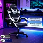 Silla Gamer Ergonómica Giratoria y Reclinable 120kg Novohome