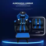 Silla Gamer Aliver Raptor Con Masajeador Y Apoya Pies Ng-Az