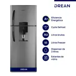 Heladera Con Freezer 359Lts HDR370F61E c/Dispenser Gris DREAN