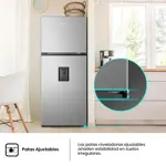 Heladera Hisense Con Dispenser 379L Top Mount Inverter No Frost Inox RT3N375NMC