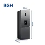 Combo Heladera Inverter No Frost BGH 312L Dark Inox BRC330I2A + Camiseta BGH adidas Talle M