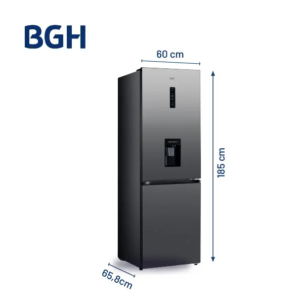Combo Heladera Inverter No Frost BGH 312L Dark Inox BRC330I2A + Camiseta BGH adidas Talle M