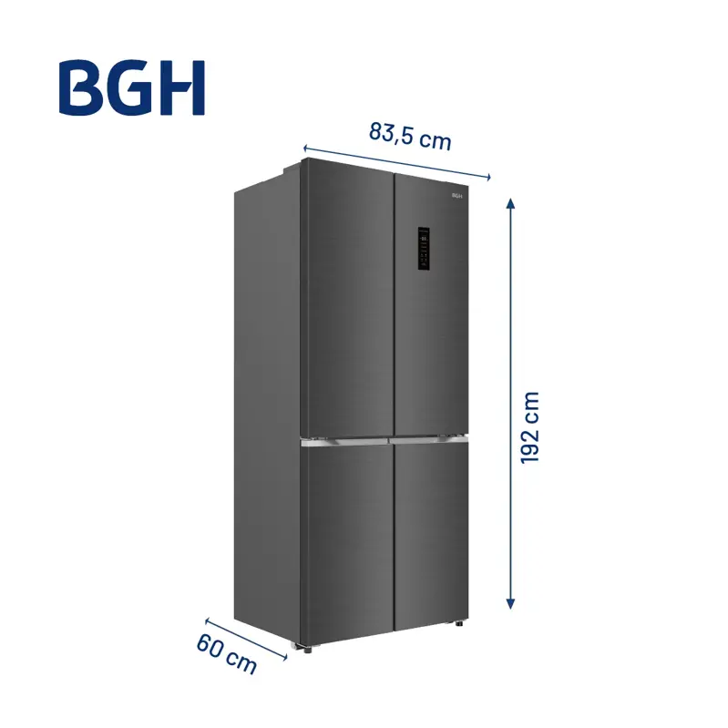 Heladera BGH Multidoor No Frost Dual Inverter Dark Inox 402L