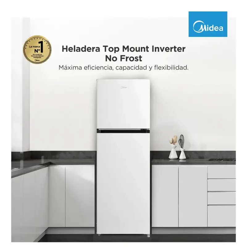 Heladera Inverter Midea Blanca Top Mount 266 L MDRT385MTF