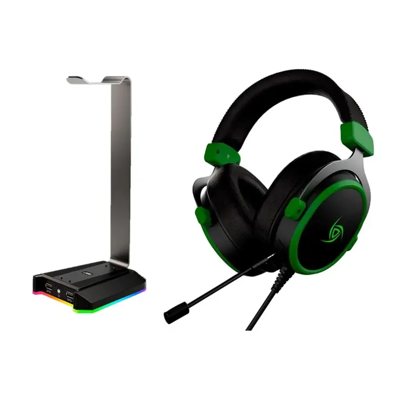 Combo Headset Singularity Z Negro + Soporte Atlas