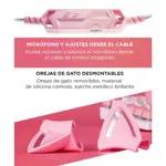 Auriculares Onikuma K9 Orejas Gato RGB Con Micrófono Rosa