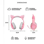 Auriculares Onikuma K9 Orejas Gato RGB Con Micrófono Rosa