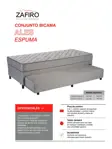 Sommier y Colchón de espuma Zafiro Ales 1 1/2 plaza 100x200