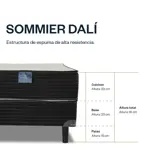 Sommier 1 plaza y media Espuma Dalí 90x190 cm