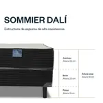 Sommier y Colchón Espuma 2 plazas 140x190 Dalí