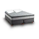 Sommier y Colchón + Almohadas Topacio Marfil Doble Euro Pillow 160x200x62 (Queen size)