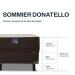 Sommier y Colchón Espuma King 180x200 Donatello