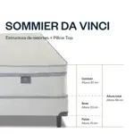 Sommier y Colchón Resorte King 180x200 Da vinci