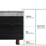 Conjunto Meridia King Espuma Alta Densidad c/visco 180x200