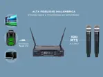 Micrófono Gadnic Inalámbrico Profesional de Mano 100mts 2CH 2Mic