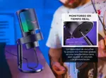 Micrófono Fifine A8 con USB RGB y Filtro Antipop para Transmisión