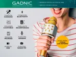 Micrófono Gadnic KM-01 Karaoke Inalámbrico Bluetooth c/ Efectos de Voz , Dorado