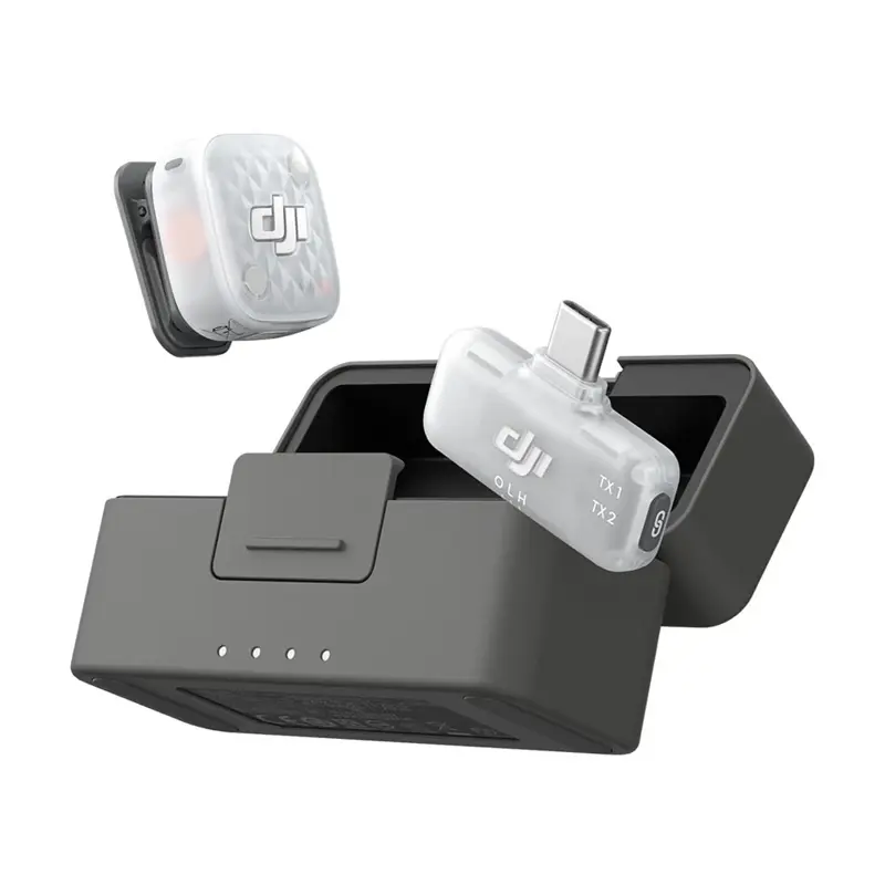 Mic Mini 2S DJI (1 TX + 1 RX Móvil Para Celulares USB C + Estuche De Carga)