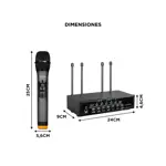Micrófono Inalambrico Profesional Gadnic BT408 Bluetooth UHF