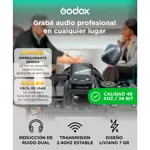 Micrófono Inalambrico Godox Cube C Combo Kit 1 24 bits 40 horas 115 dB 300 m