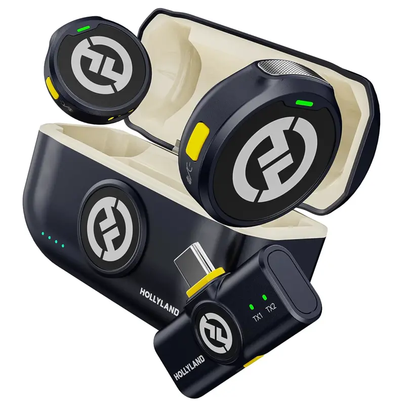 Micrófono Lavalier inalámbrico Hollyland Lark M2 para iPhone 15 y Android
